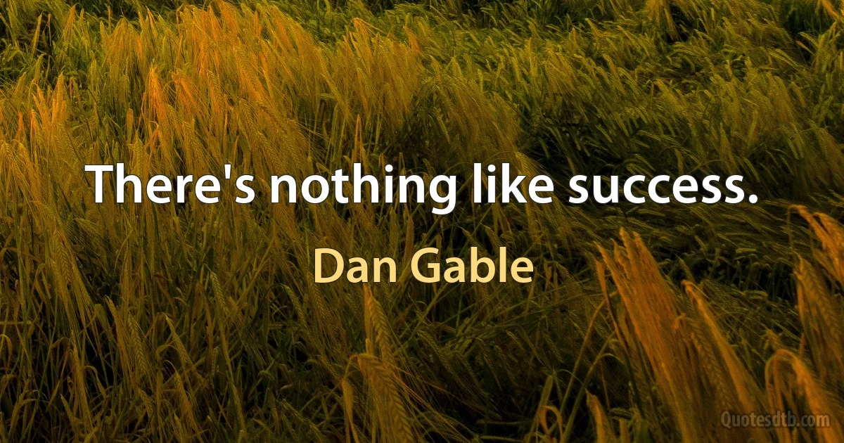 There's nothing like success. (Dan Gable)