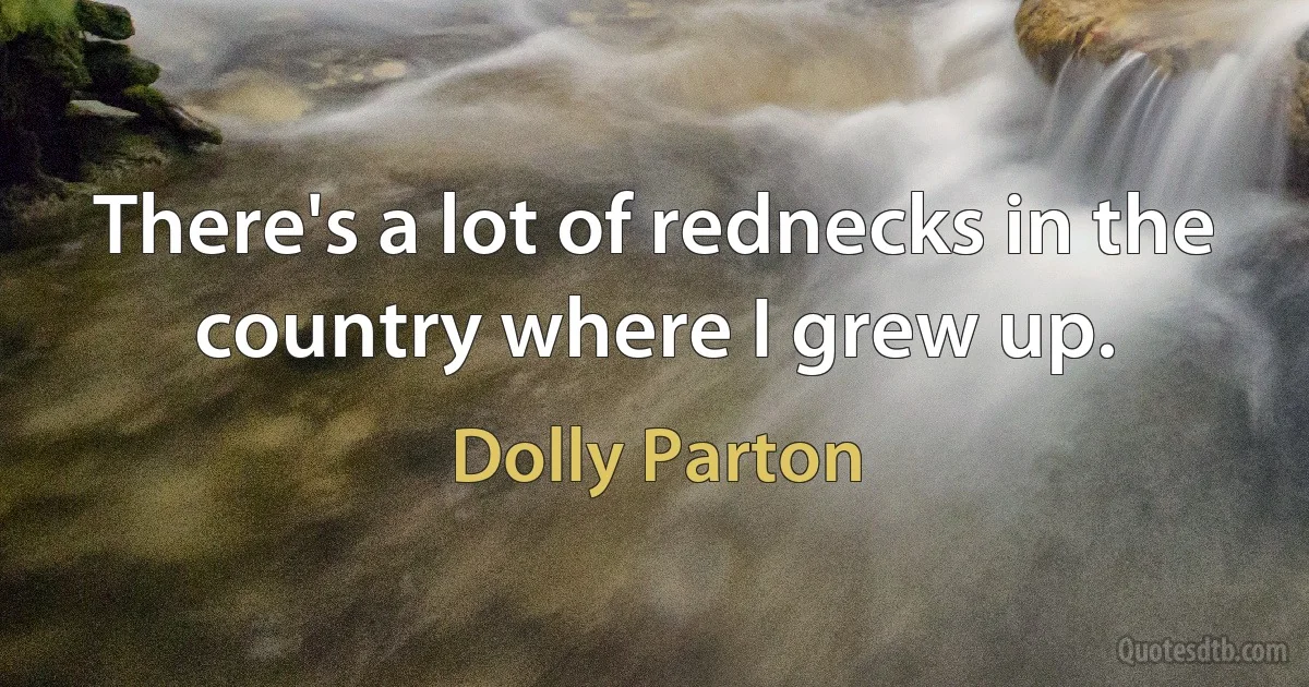 There's a lot of rednecks in the country where I grew up. (Dolly Parton)