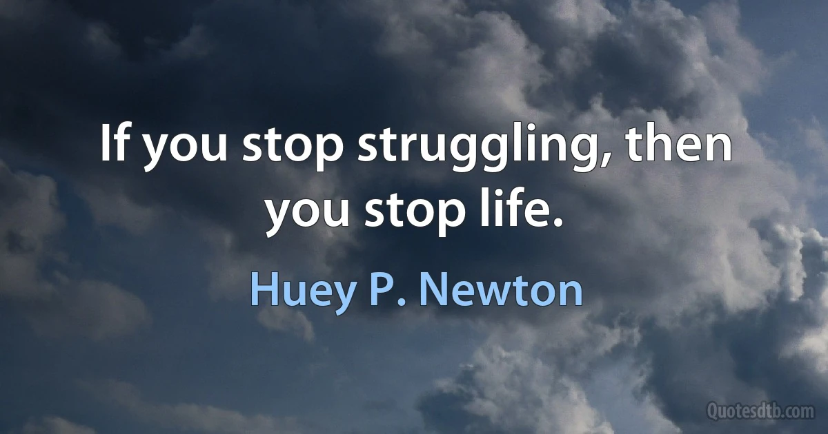 If you stop struggling, then you stop life. (Huey P. Newton)