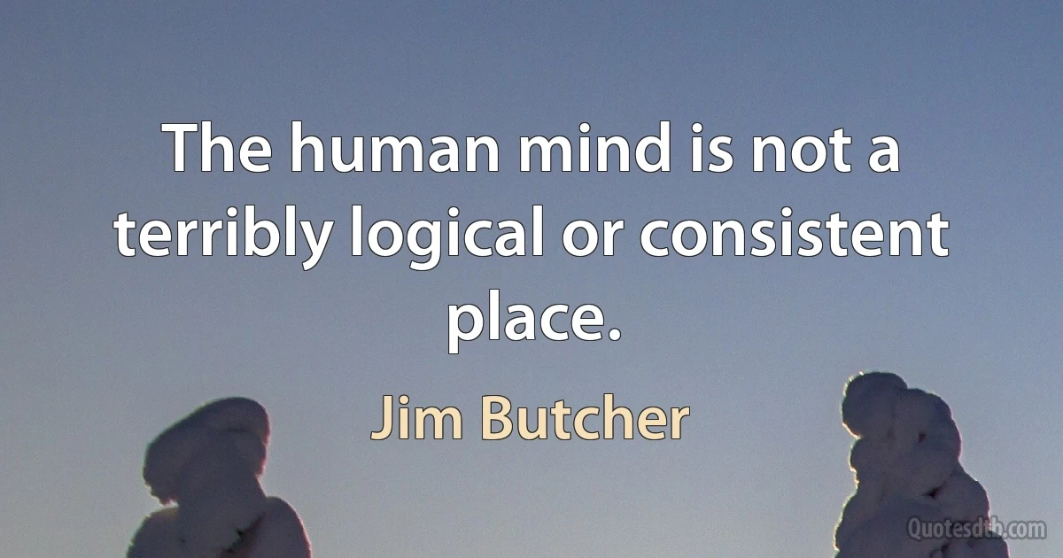 The human mind is not a terribly logical or consistent place. (Jim Butcher)