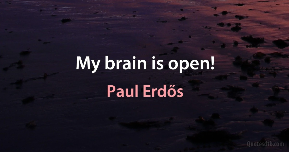 My brain is open! (Paul Erdős)