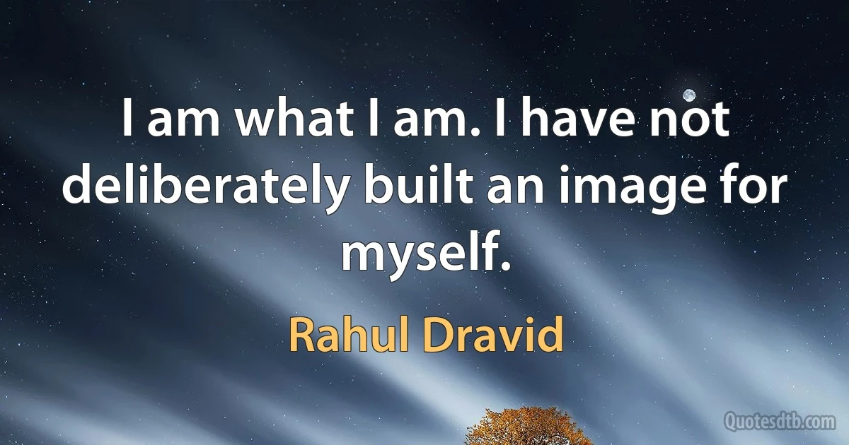 I am what I am. I have not deliberately built an image for myself. (Rahul Dravid)