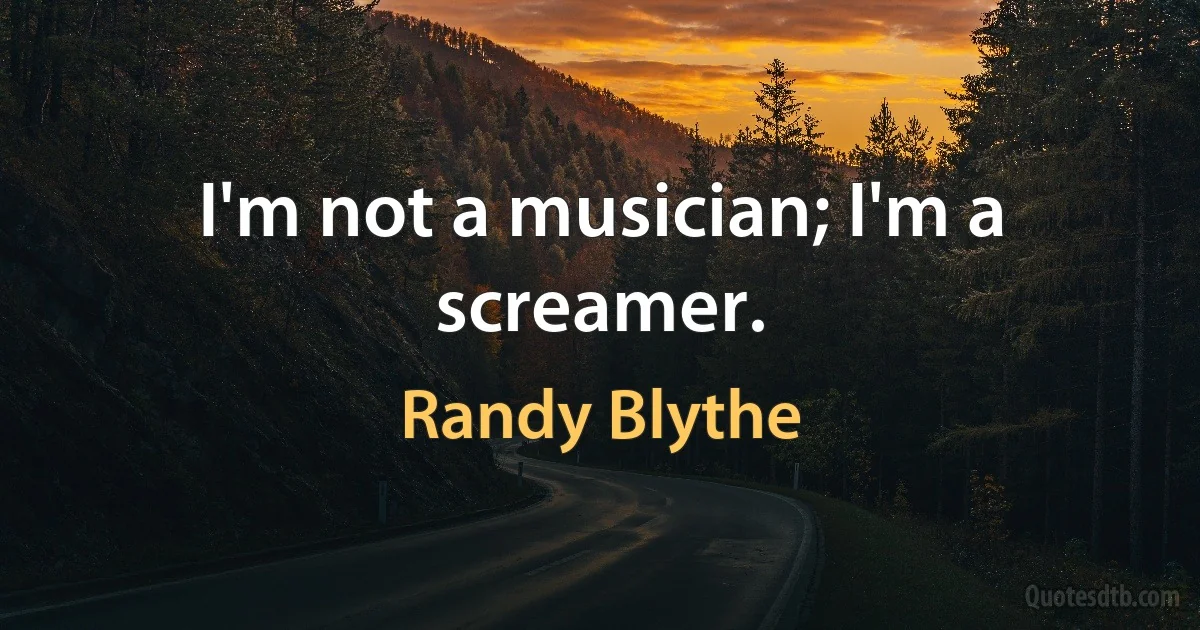 I'm not a musician; I'm a screamer. (Randy Blythe)