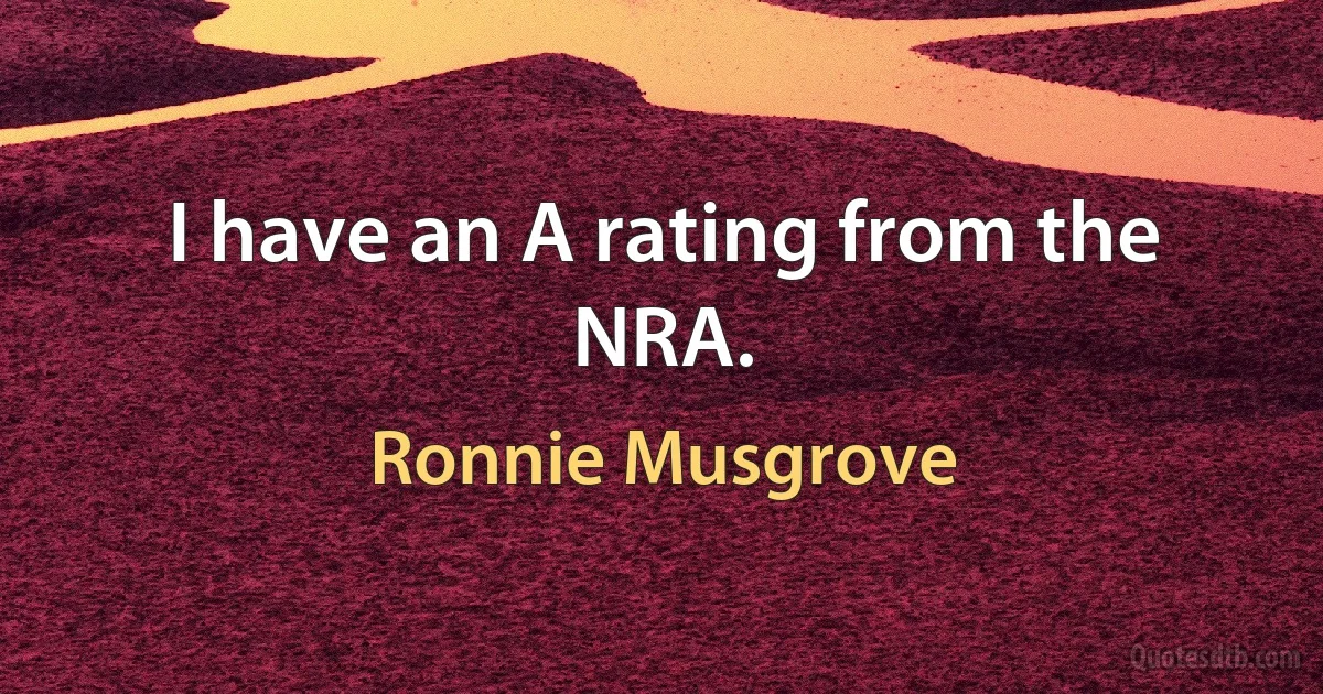 I have an A rating from the NRA. (Ronnie Musgrove)