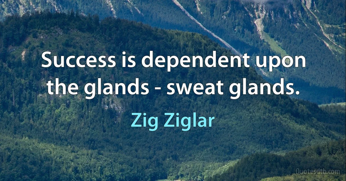 Success is dependent upon the glands - sweat glands. (Zig Ziglar)