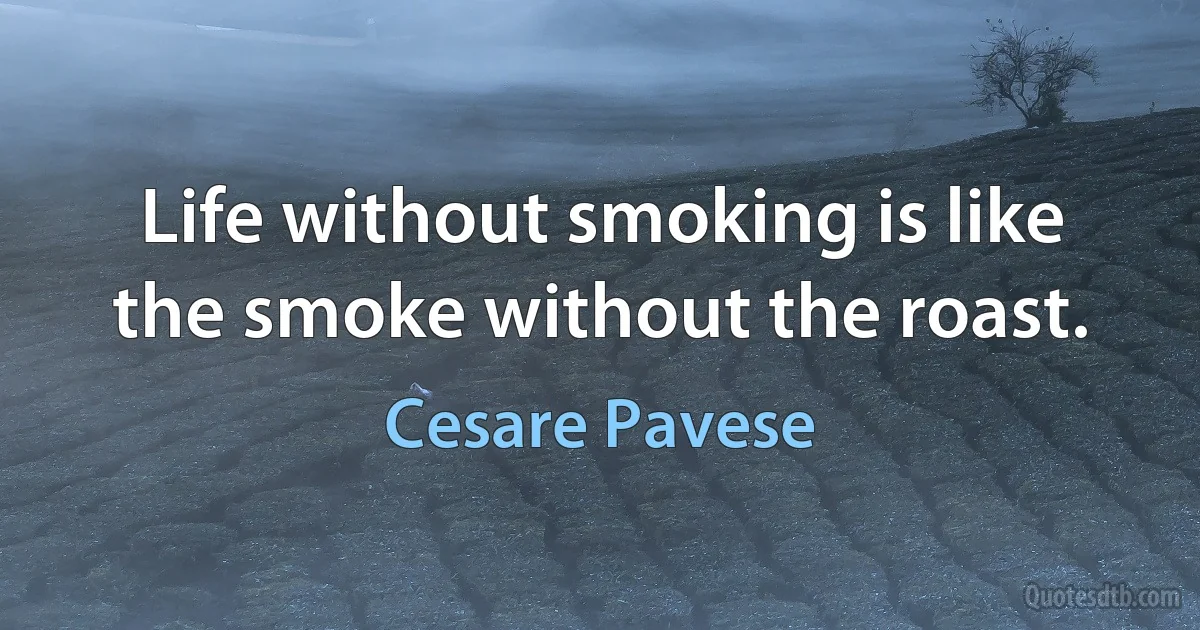 Life without smoking is like the smoke without the roast. (Cesare Pavese)