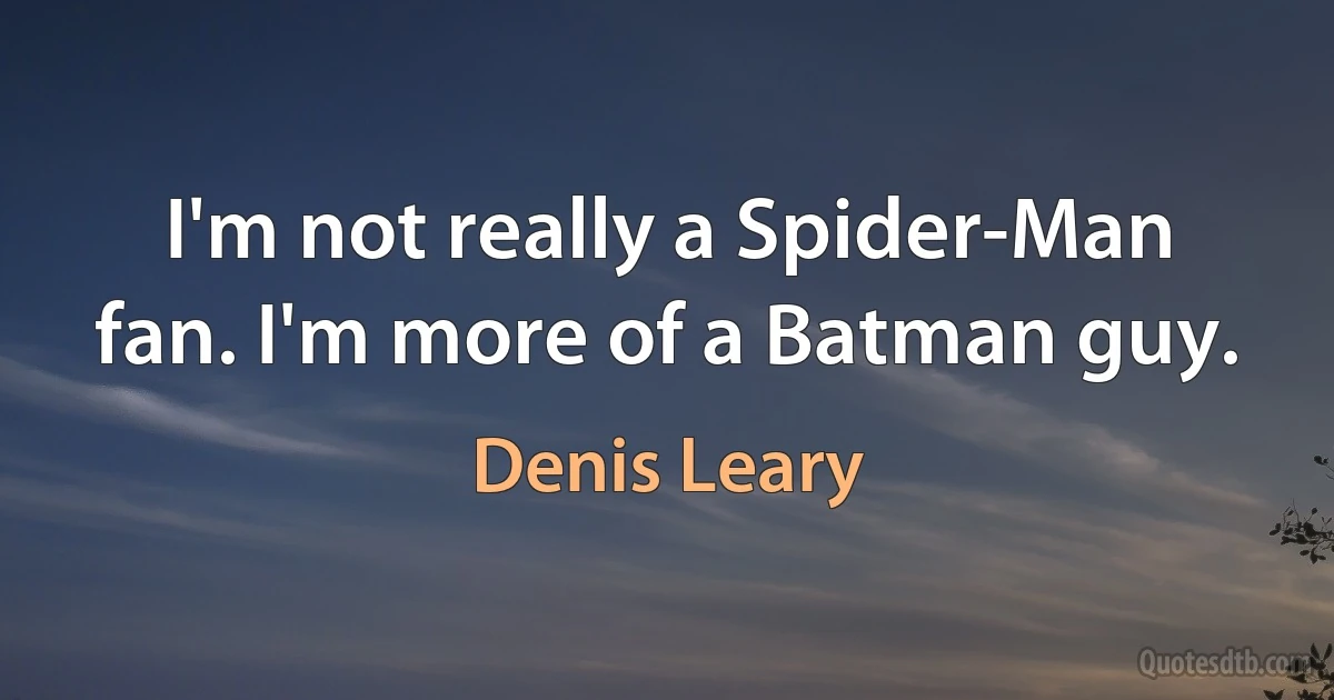 I'm not really a Spider-Man fan. I'm more of a Batman guy. (Denis Leary)