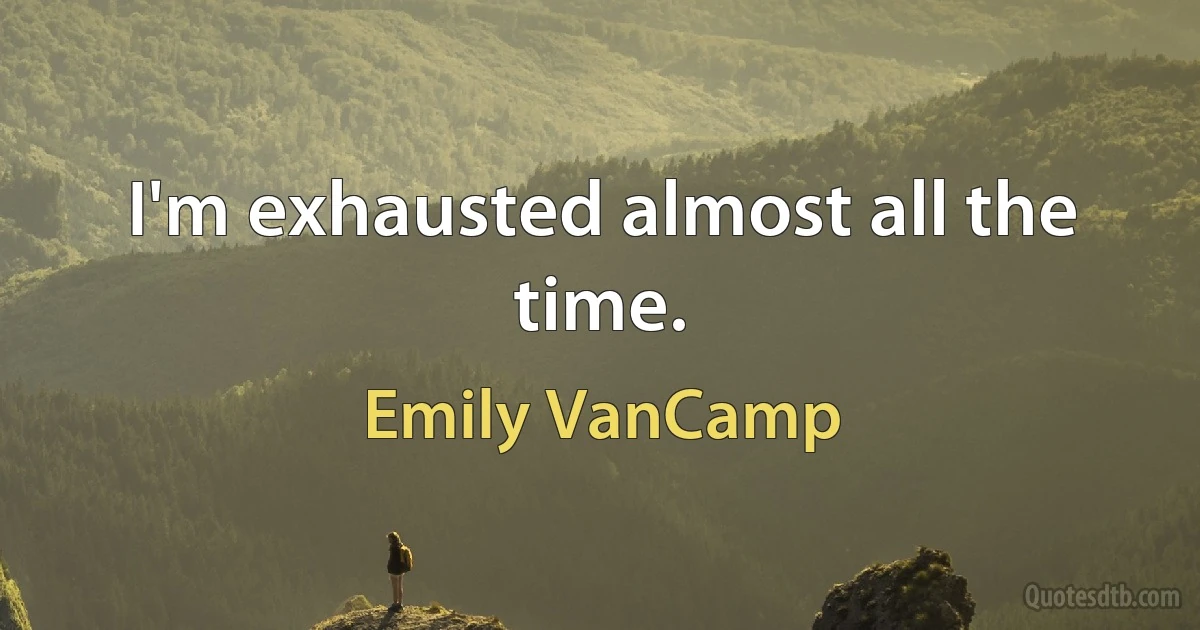 I'm exhausted almost all the time. (Emily VanCamp)