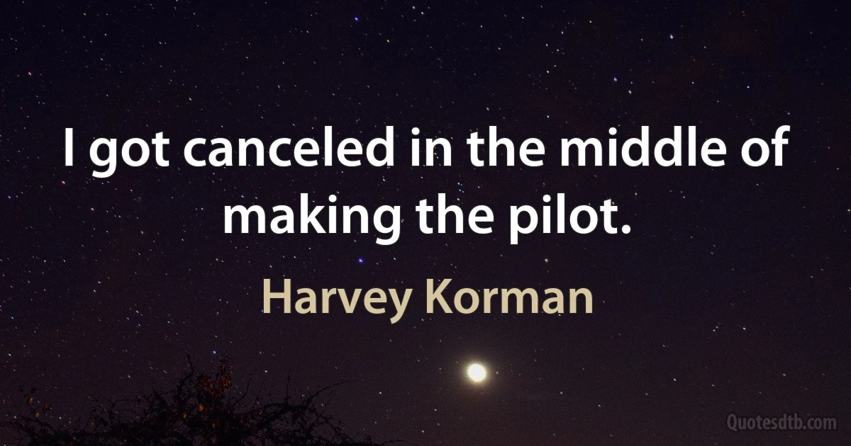 I got canceled in the middle of making the pilot. (Harvey Korman)