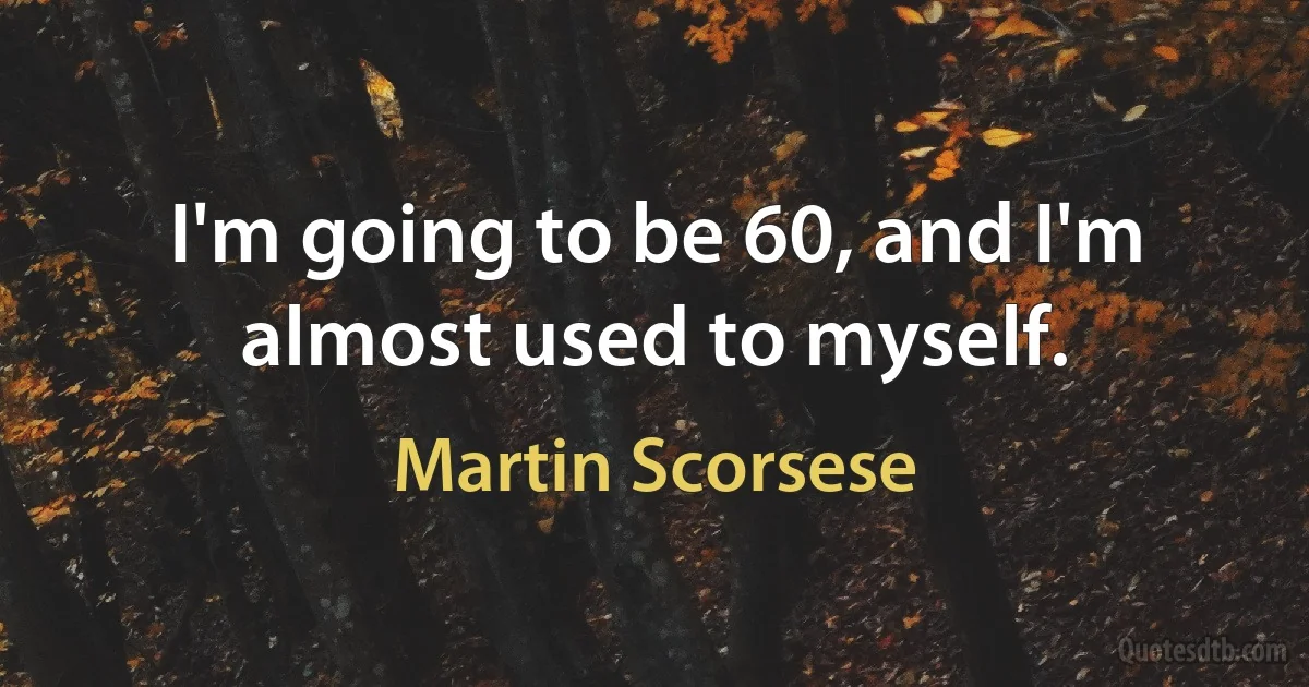 I'm going to be 60, and I'm almost used to myself. (Martin Scorsese)