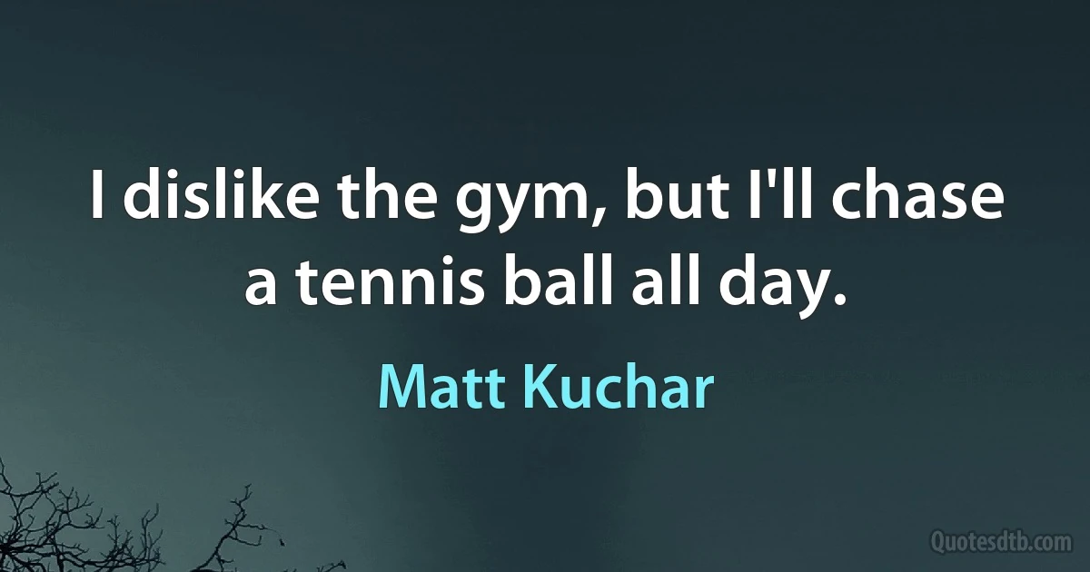 I dislike the gym, but I'll chase a tennis ball all day. (Matt Kuchar)