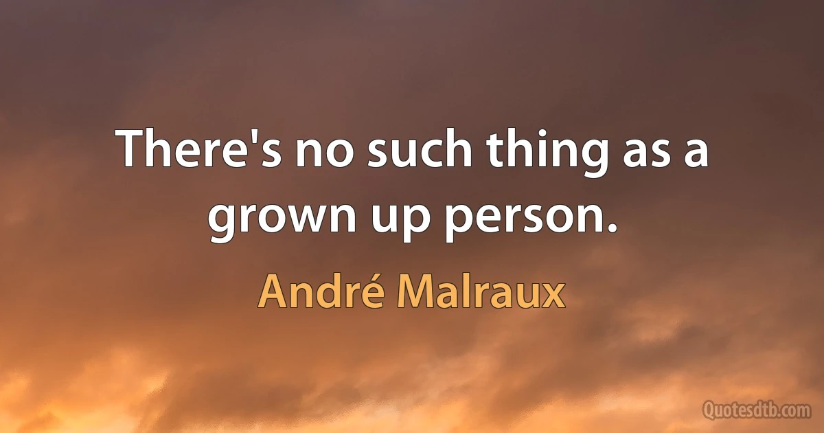 There's no such thing as a grown up person. (André Malraux)