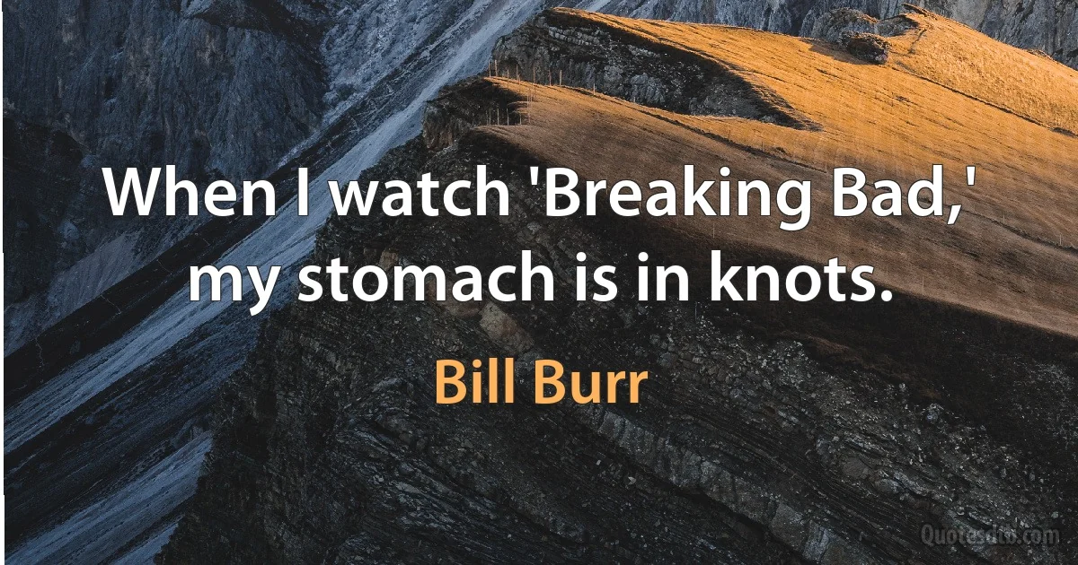 When I watch 'Breaking Bad,' my stomach is in knots. (Bill Burr)