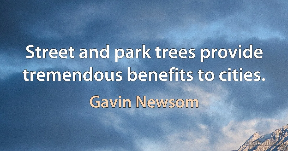 Street and park trees provide tremendous benefits to cities. (Gavin Newsom)