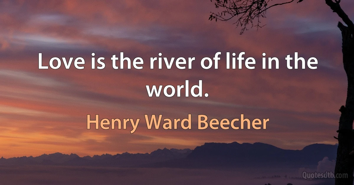 Love is the river of life in the world. (Henry Ward Beecher)