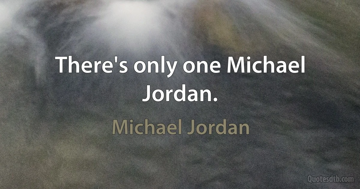 There's only one Michael Jordan. (Michael Jordan)