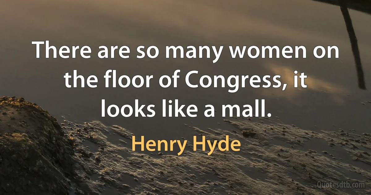 There are so many women on the floor of Congress, it looks like a mall. (Henry Hyde)