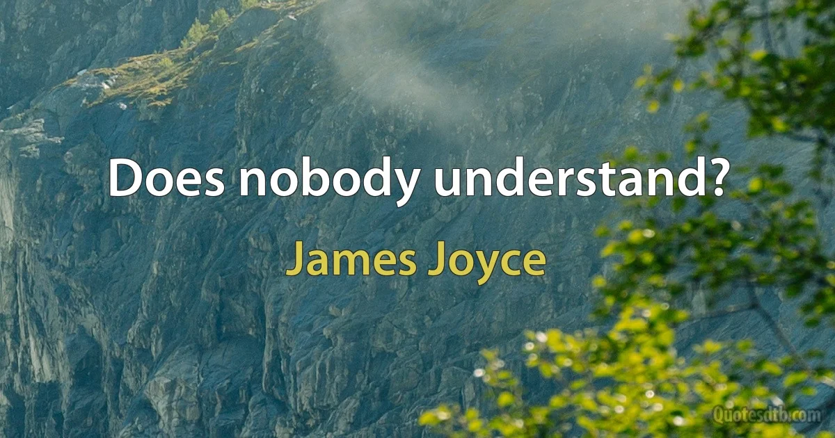 Does nobody understand? (James Joyce)