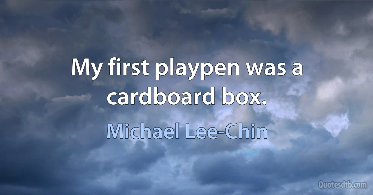 My first playpen was a cardboard box. (Michael Lee-Chin)