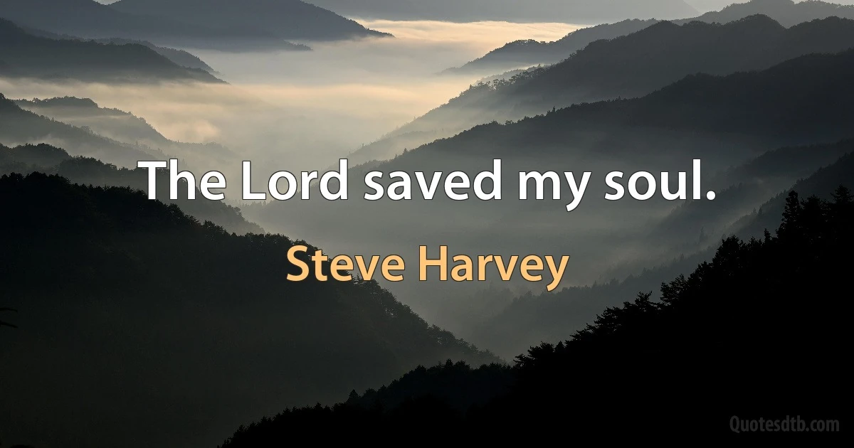 The Lord saved my soul. (Steve Harvey)