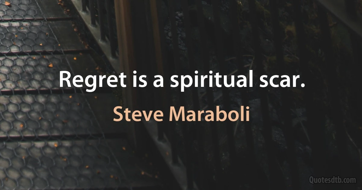 Regret is a spiritual scar. (Steve Maraboli)