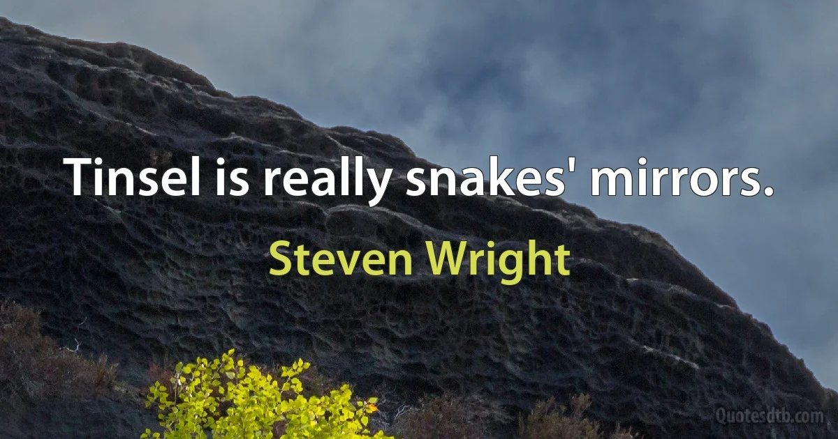 Tinsel is really snakes' mirrors. (Steven Wright)