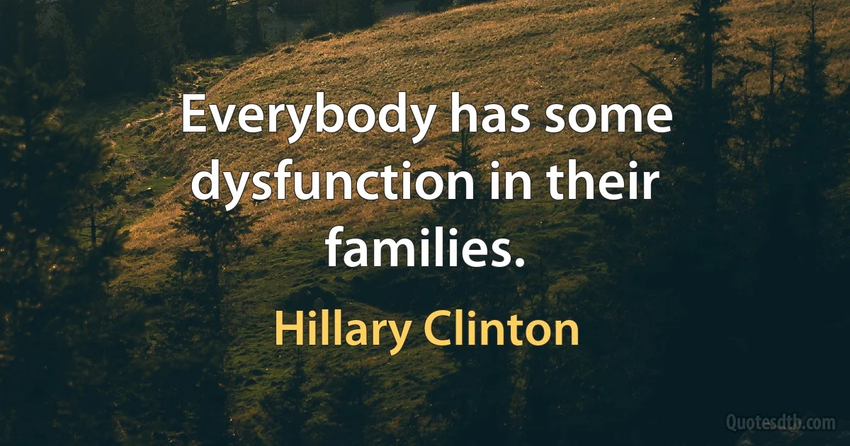 Everybody has some dysfunction in their families. (Hillary Clinton)