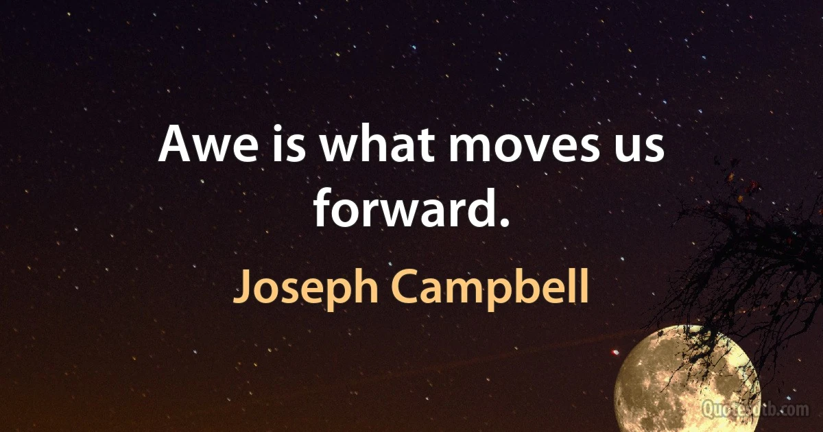 Awe is what moves us forward. (Joseph Campbell)