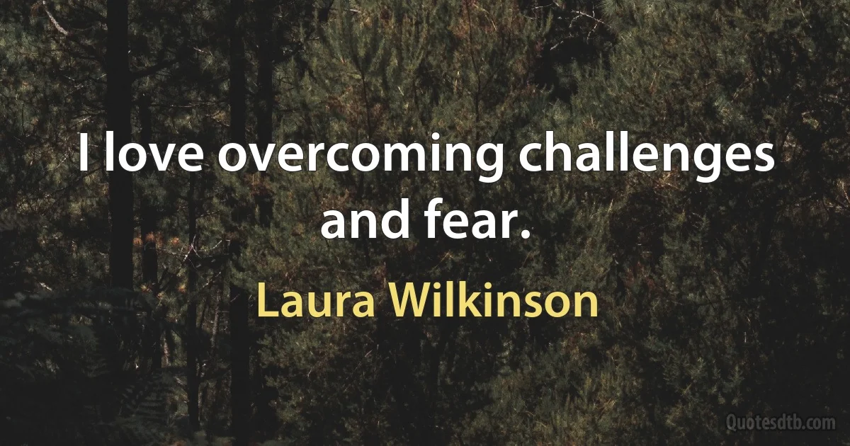 I love overcoming challenges and fear. (Laura Wilkinson)