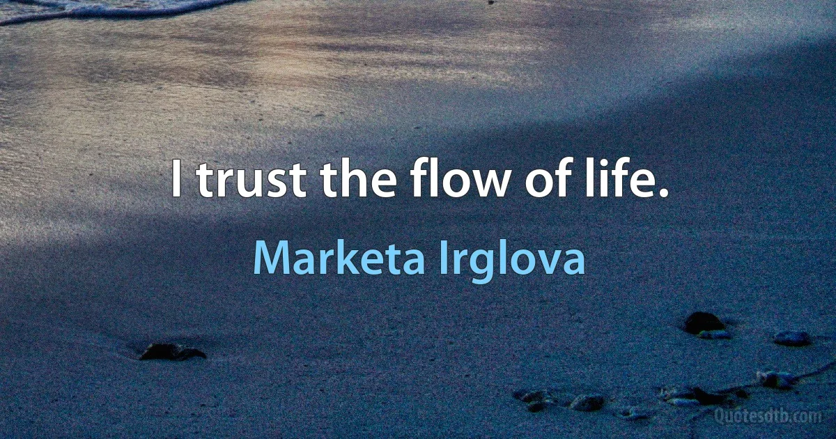 I trust the flow of life. (Marketa Irglova)