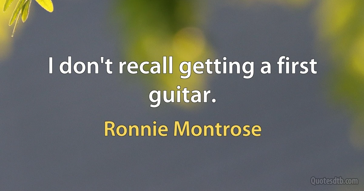 I don't recall getting a first guitar. (Ronnie Montrose)