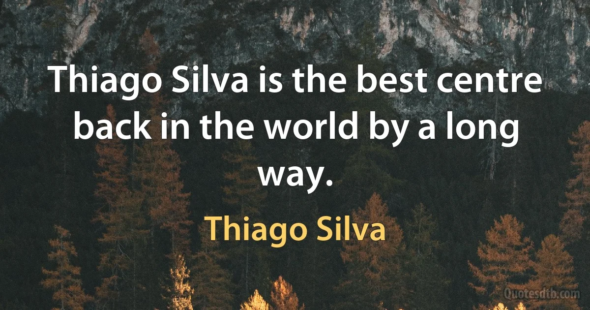 Thiago Silva is the best centre back in the world by a long way. (Thiago Silva)