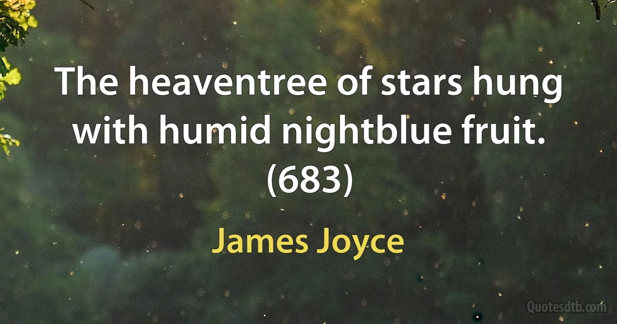 The heaventree of stars hung with humid nightblue fruit. (683) (James Joyce)