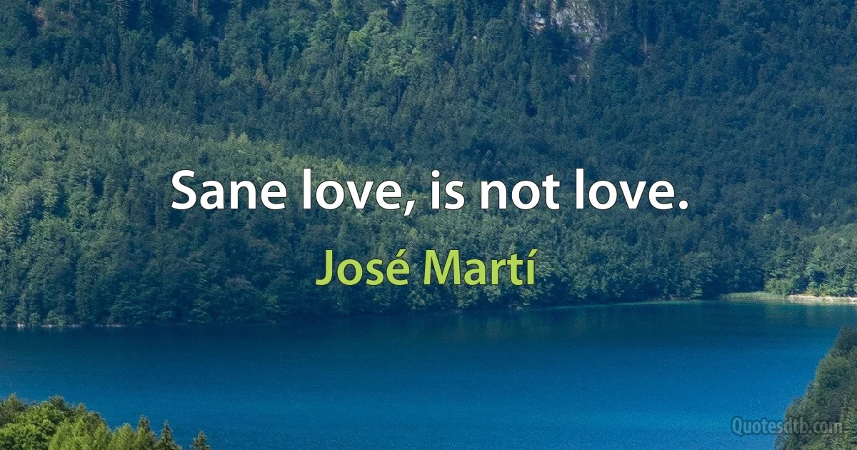 Sane love, is not love. (José Martí)