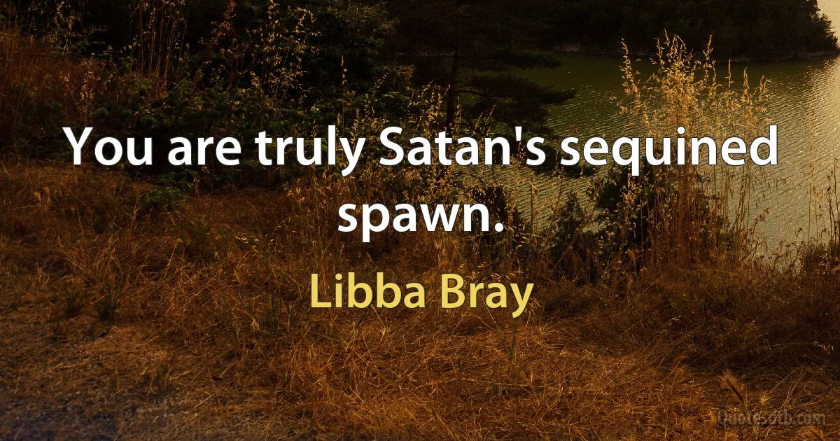 You are truly Satan's sequined spawn. (Libba Bray)