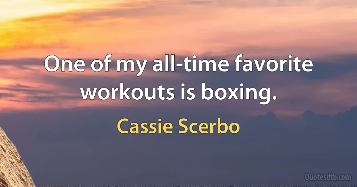 One of my all-time favorite workouts is boxing. (Cassie Scerbo)