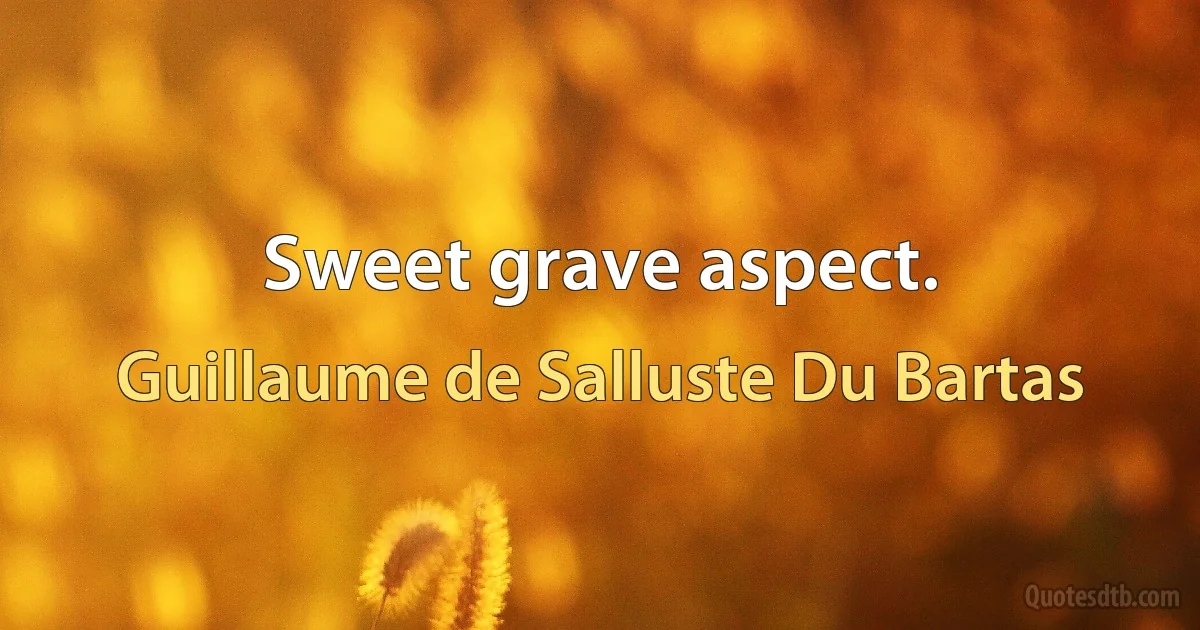 Sweet grave aspect. (Guillaume de Salluste Du Bartas)