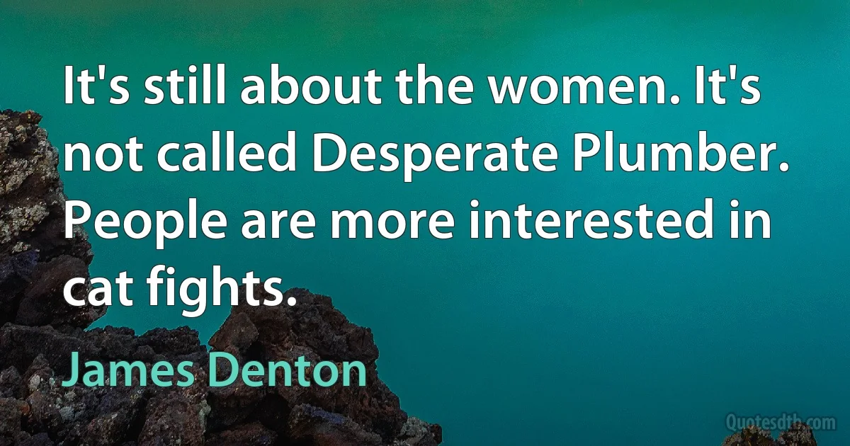 It's still about the women. It's not called Desperate Plumber. People are more interested in cat fights. (James Denton)