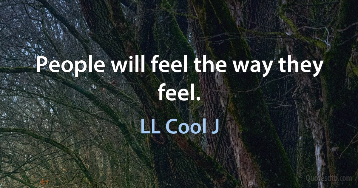 People will feel the way they feel. (LL Cool J)