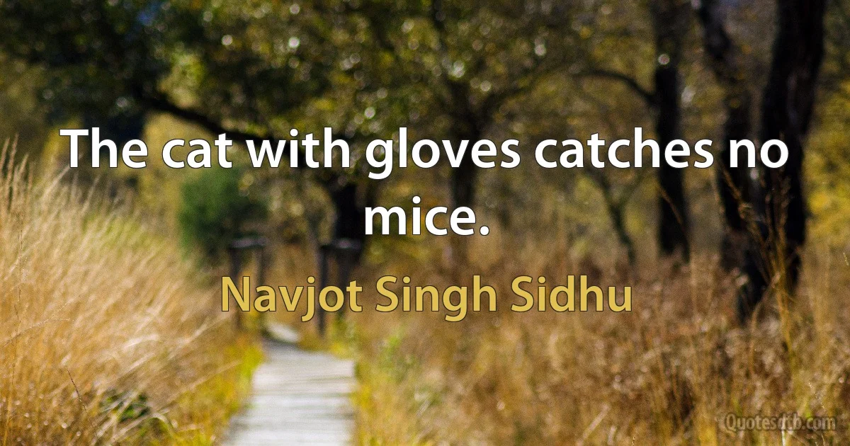 The cat with gloves catches no mice. (Navjot Singh Sidhu)