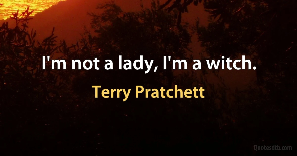 I'm not a lady, I'm a witch. (Terry Pratchett)