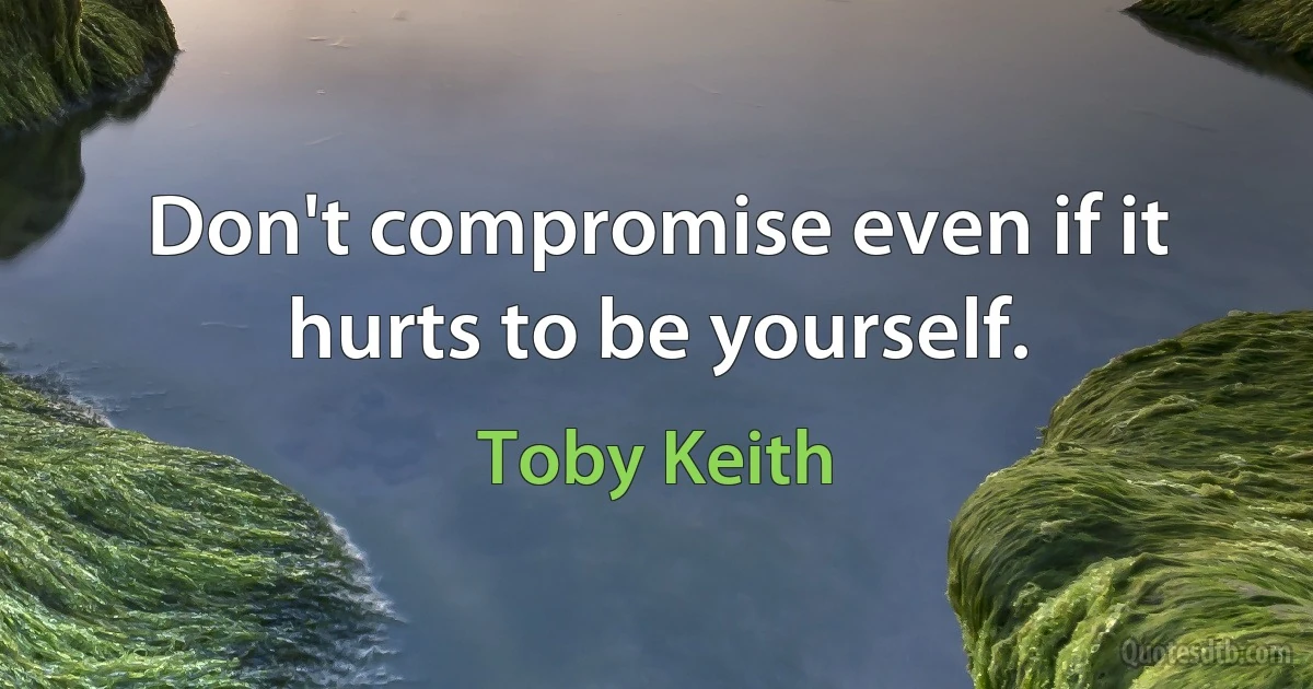 Don't compromise even if it hurts to be yourself. (Toby Keith)