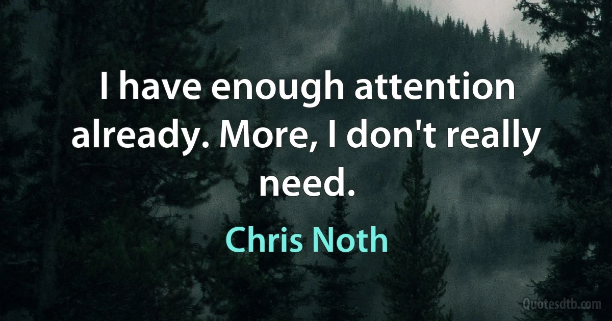 I have enough attention already. More, I don't really need. (Chris Noth)