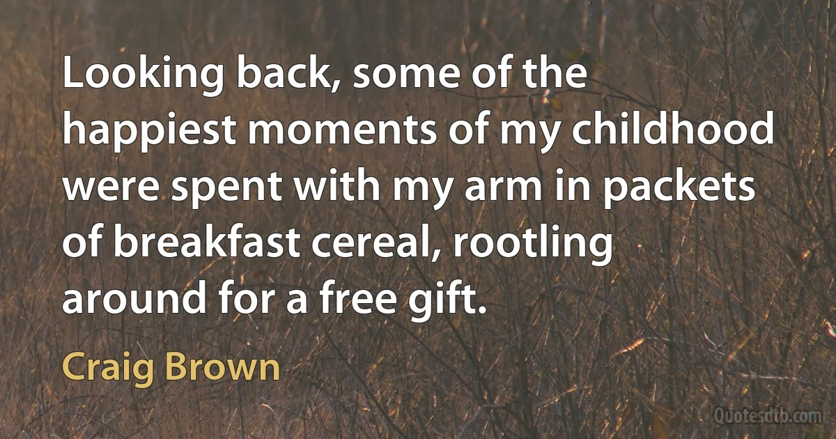 Looking back, some of the happiest moments of my childhood were spent with my arm in packets of breakfast cereal, rootling around for a free gift. (Craig Brown)