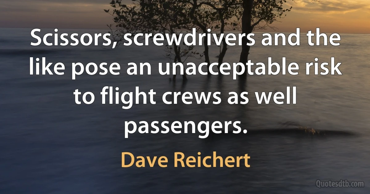 Scissors, screwdrivers and the like pose an unacceptable risk to flight crews as well passengers. (Dave Reichert)