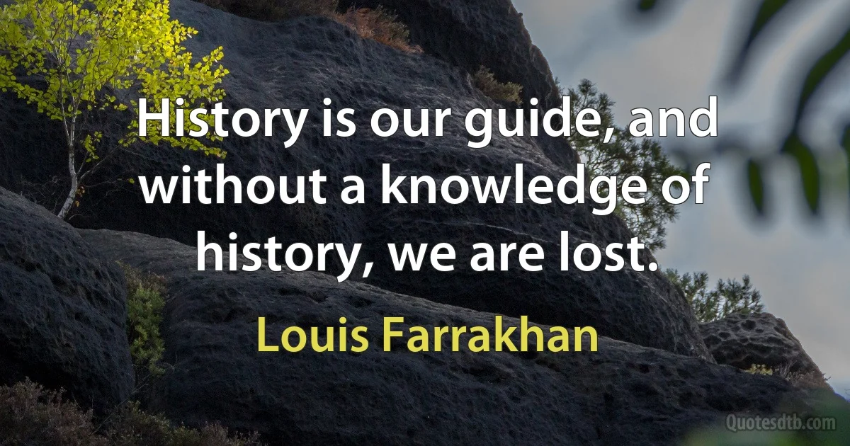 History is our guide, and without a knowledge of history, we are lost. (Louis Farrakhan)