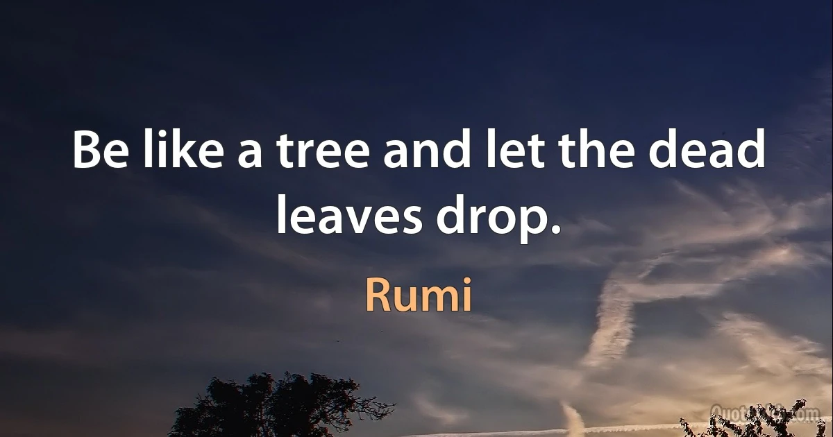 Be like a tree and let the dead leaves drop. (Rumi)