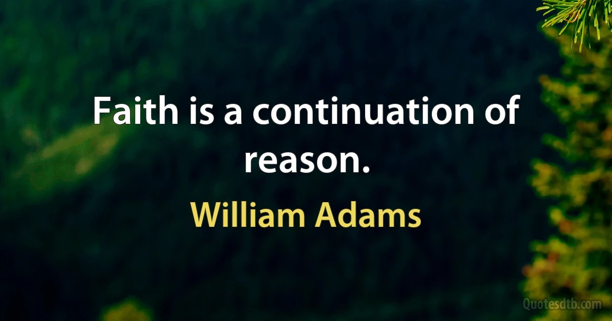 Faith is a continuation of reason. (William Adams)