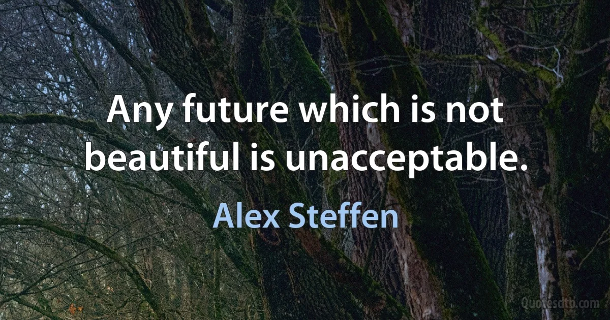 Any future which is not beautiful is unacceptable. (Alex Steffen)