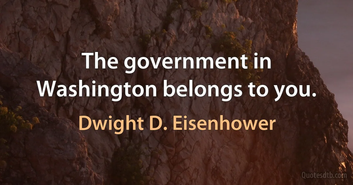 The government in Washington belongs to you. (Dwight D. Eisenhower)